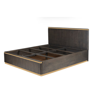 Piano Mango Wood Queen Bed - Ash Grey