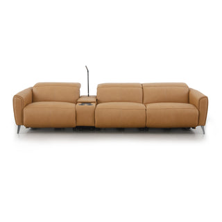 Bronte 3 Seater With Console, shown in Oslo-Antelope leather - side view