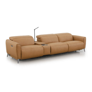 Bronte 3 Seater With Console, shown in Oslo-Antelope leather - front view