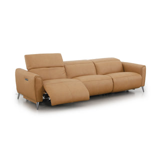 Bronte 3 Seater Without Console, shown in Oslo-Antelope leather - angled view