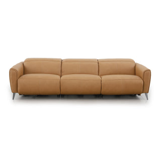 Bronte 3 Seater Without Console, shown in Oslo-Antelope leather - detail view