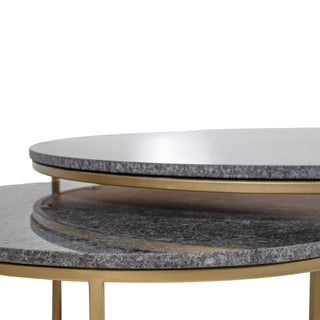 Albion Nested Black Marble Coffee Table Set