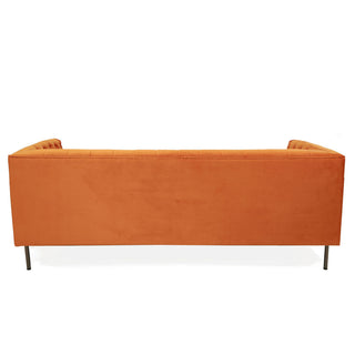 Chesterfield 3 Seater Velvet Sofa - Orange