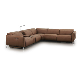 Bronte Standard corner configuration, shown in Oslo-Pecan leather - additional view 4