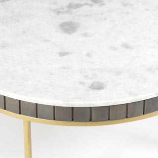 Piano Marble Round Coffee Table - Ash Grey