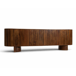 Regal Solid Acacia Wood Tv unit - Crescent Legs