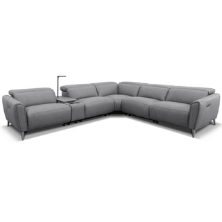 Bronte Modular Genuine Leather Sofa with Dual Electric Recliners, Electric Headrests, LED Light Console, Wireless Charging & Storage