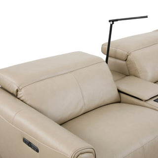 Bronte Modular Genuine Leather Sofa with Dual Electric Recliners, Electric Headrests, LED Light Console, Wireless Charging & Storage