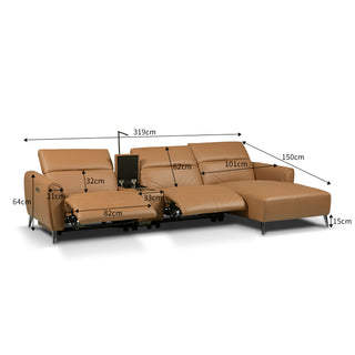 Bronte Modular Genuine Leather Recliner Sofa