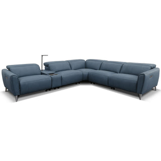 Bronte Standard corner configuration, shown in Oslo-Sapphire leather
