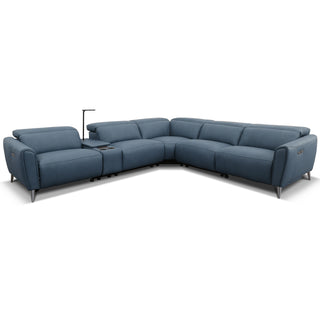 Bronte Modular Genuine Leather Sofa with Dual Electric Recliners, Electric Headrests, LED Light Console, Wireless Charging & Storage