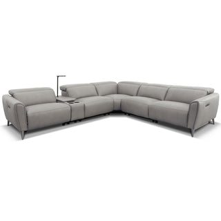 Bronte Modular Genuine Leather Sofa with Dual Electric Recliners, Electric Headrests, LED Light Console, Wireless Charging & Storage
