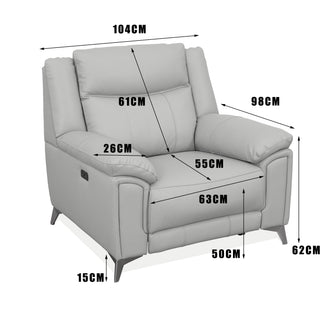 Velento Genuine Leather Electric Recliner Armchair