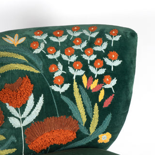 The Verdant Blossom Chair Hand Embroidered Chair
