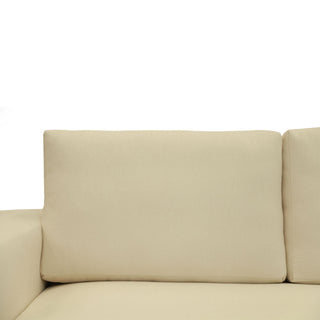 Manhattan 3 Seater Woven Fabric Sofa - Ivory