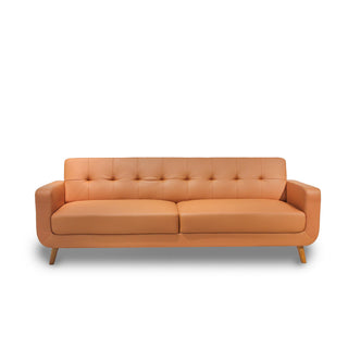 Bruno 3 Seater Leather Sofa - Brown