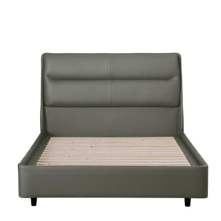 Addison Leather King Bed - Grey