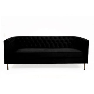 Chesterfield 3 Seater Velvet Sofa - Black