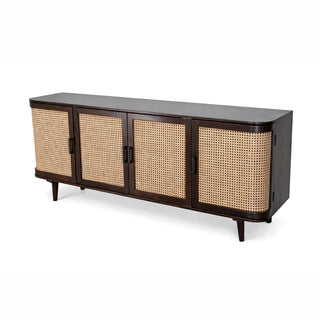 Abby Natural Rattan and Mango Wood 4 Door Sideboard 180CM