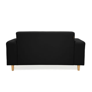 Timeless 2 Seater Leather Sofa - Black