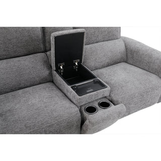 Tivoli 2 Seat Dual Electric Recliner with Electric Telescopic Headrests, Console, Wireless Charging & Speakers - Charcoal