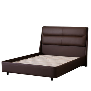 Addison Leather Queen Bed  - Chocolate