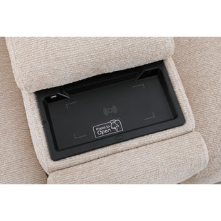 Tivoli 2 Seat Dual Electric Recliner with Electric Telescopic Headrests, Console, Wireless Charging & Speakers - Ivory