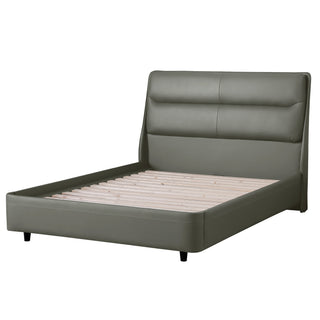 Addison Leather Queen Bed - Grey