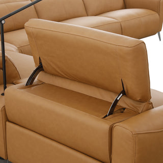 Bronte Modular Genuine Leather Sofa with Dual Electric Recliners, Electric Headrests, LED Light Console, Wireless Charging & Storage