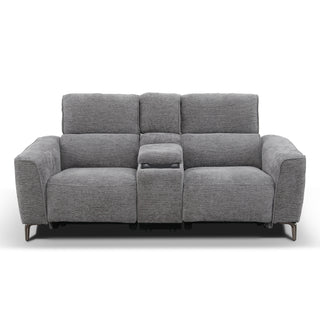 Tivoli 2 Seat Dual Electric Recliner with Electric Telescopic Headrests, Console, Wireless Charging & Speakers - Charcoal