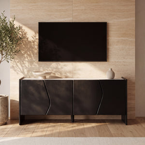Ares Black Marble Top Sideboard 180cm