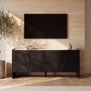 Ares Black Marble Top Sideboard 180cm