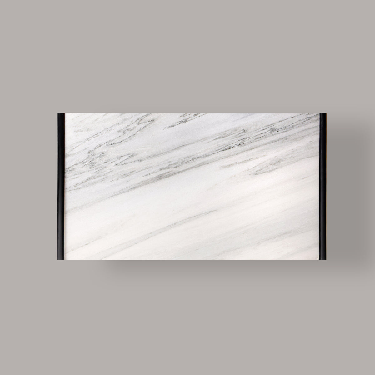 Natural white marble top on Ares black coffee table