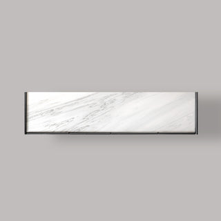Natural white marble top on Ares black sideboard