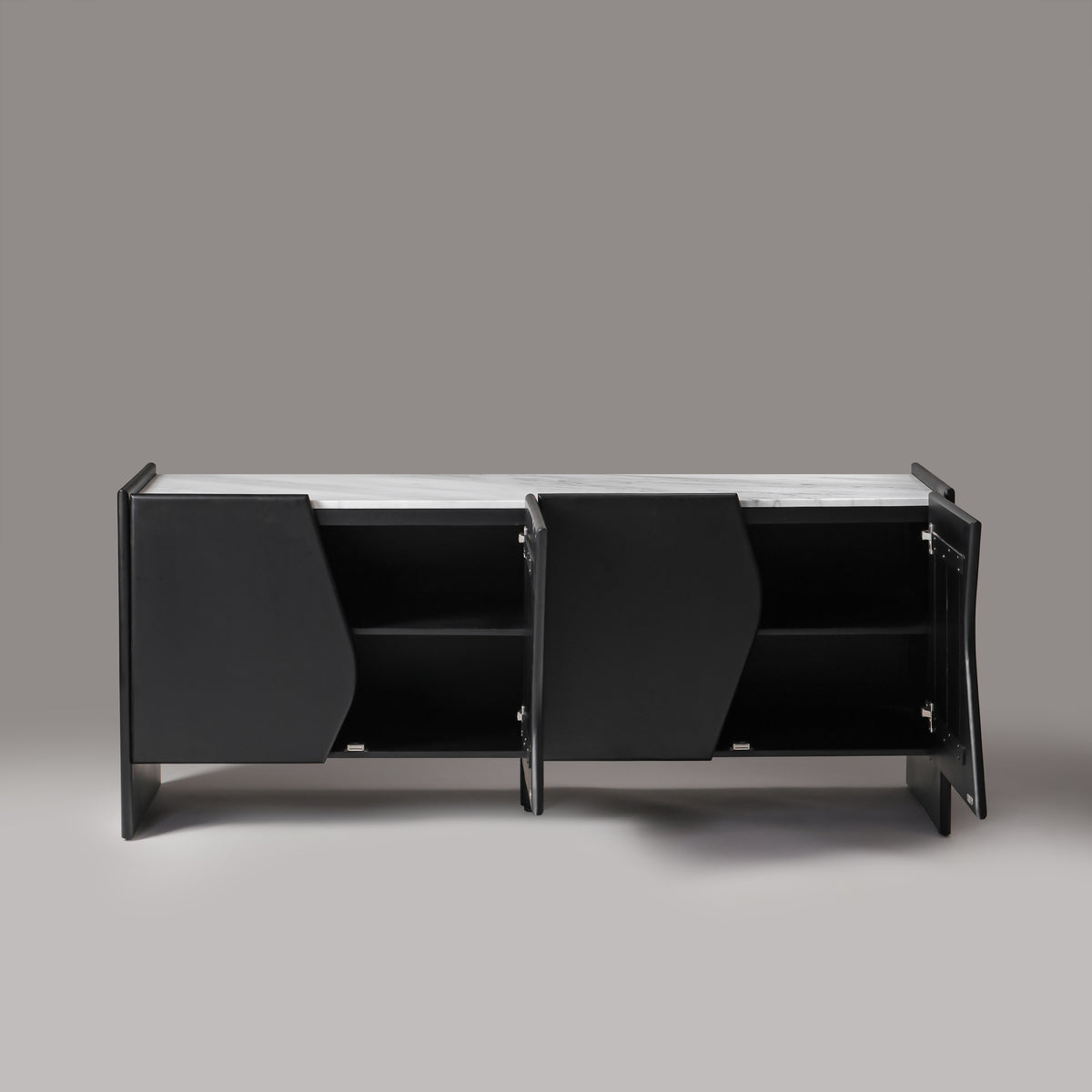 Ares sideboard with doors open showing internal storage