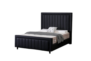 Brooklyn Leather King Bed - Black