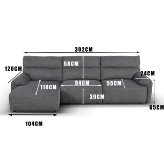 Brookfield Electric Slide Out Sofa, Left Hand Facing, Charcoal Grey - view 1