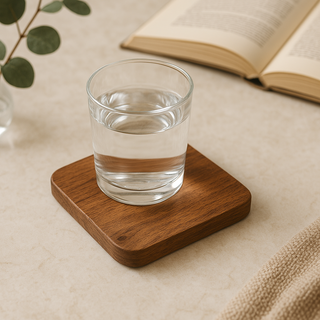 Ayla Natural Finish Coaster Set Of 4 - Mango Wood