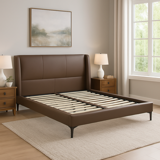 Ridge Top Grain Genuine Leather King Bed