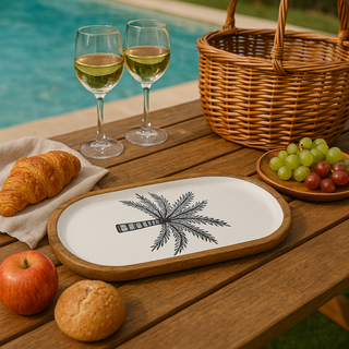 Palm Oval Platter - Mango Wood