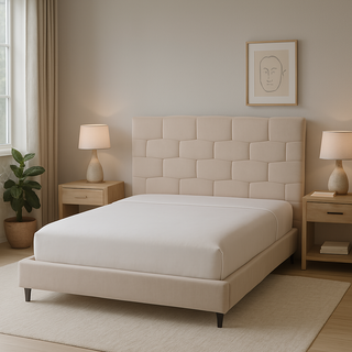 Elliot Velvet King Bed - Sand