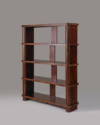 Cinder bookshelf angled view