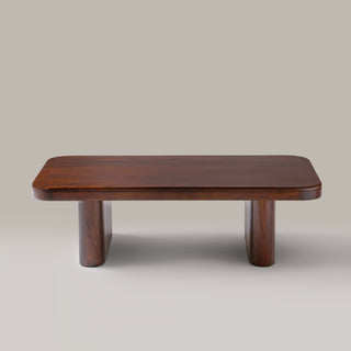 Cinder dark brown coffee table, front view