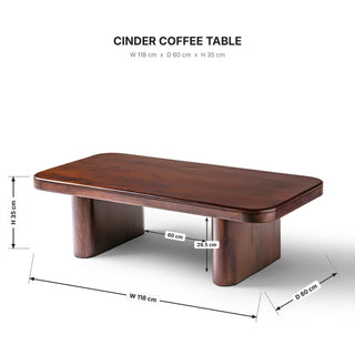 Cinder Coffee Table dimensions 118cm x 60cm x 35cm