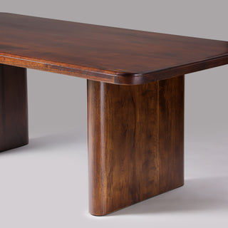 Cinder dining table end view