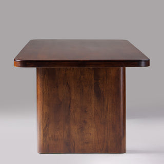 Cinder dining table side view