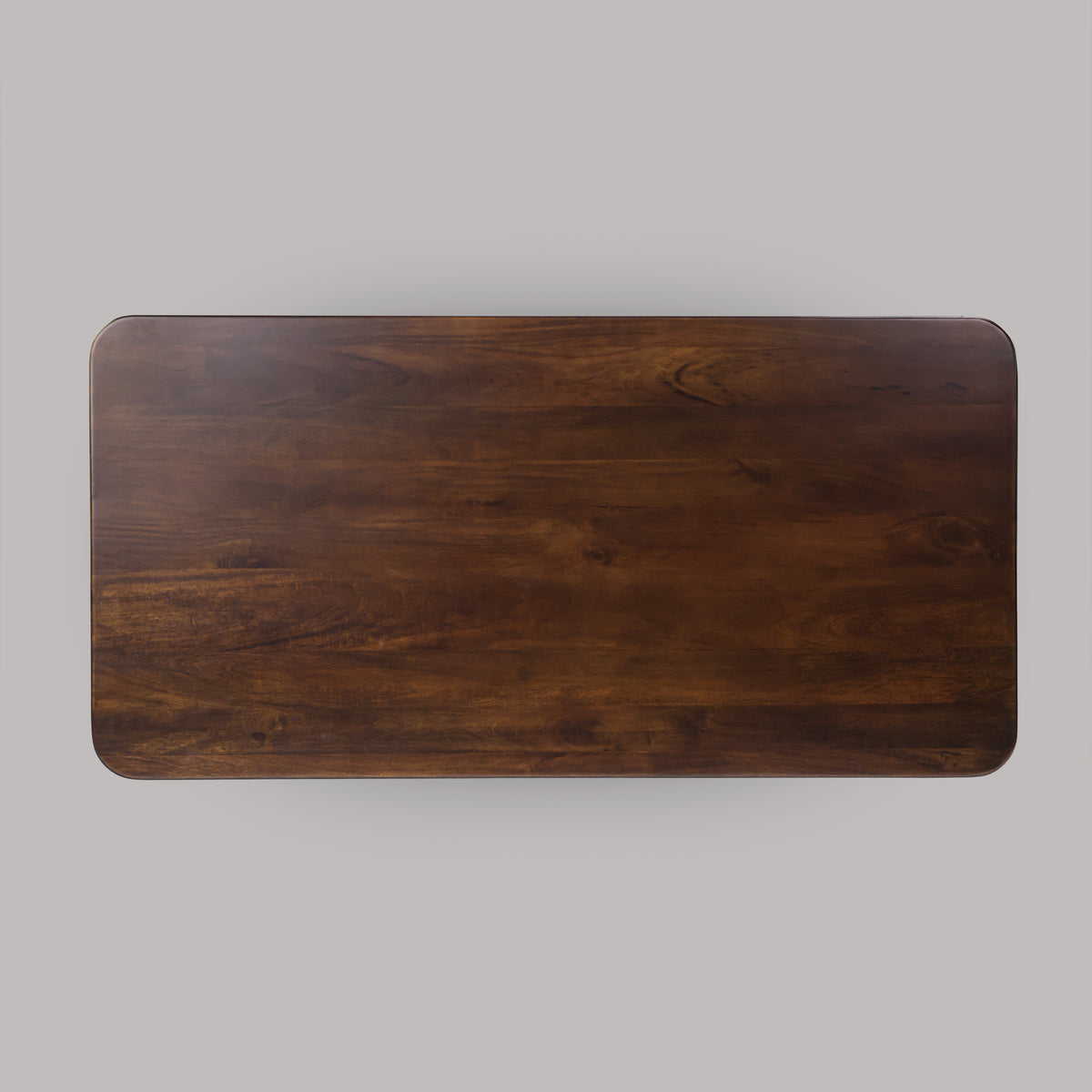 Cinder dining table top from above showing grain
