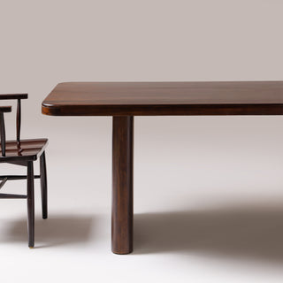 Cinder dining table slab leg detail