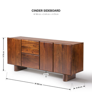 Cinder Sideboard dimensions 180cm x 45cm x 76cm