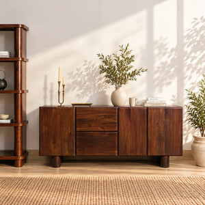 Cinder Wooden Sideboard 180cm - Dark Brown